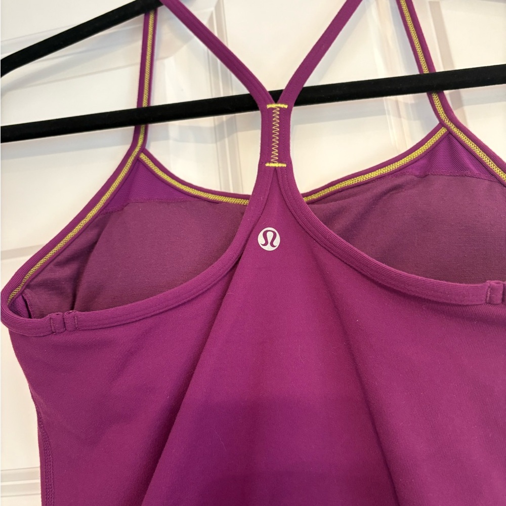 lululemon athletica purple tank with built in bra